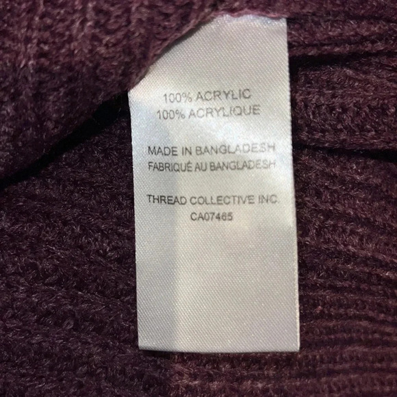 Mexx  purple stitch knit chunky turtle neck sweater Sz L - Picture 9 of 15